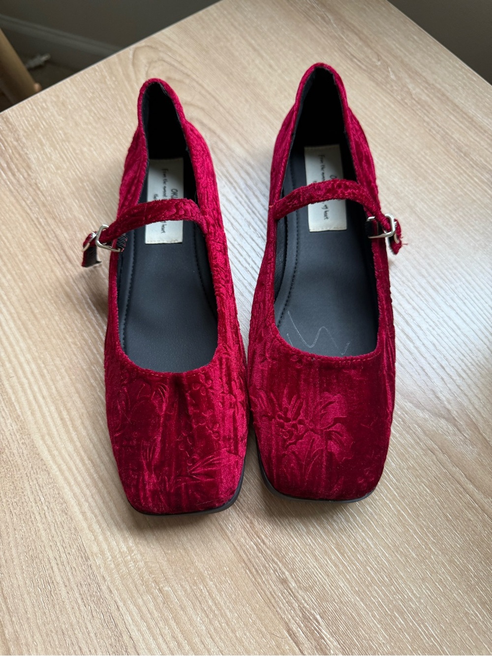 Jeffrey Campbell Red Velvet Mary Jane Flats